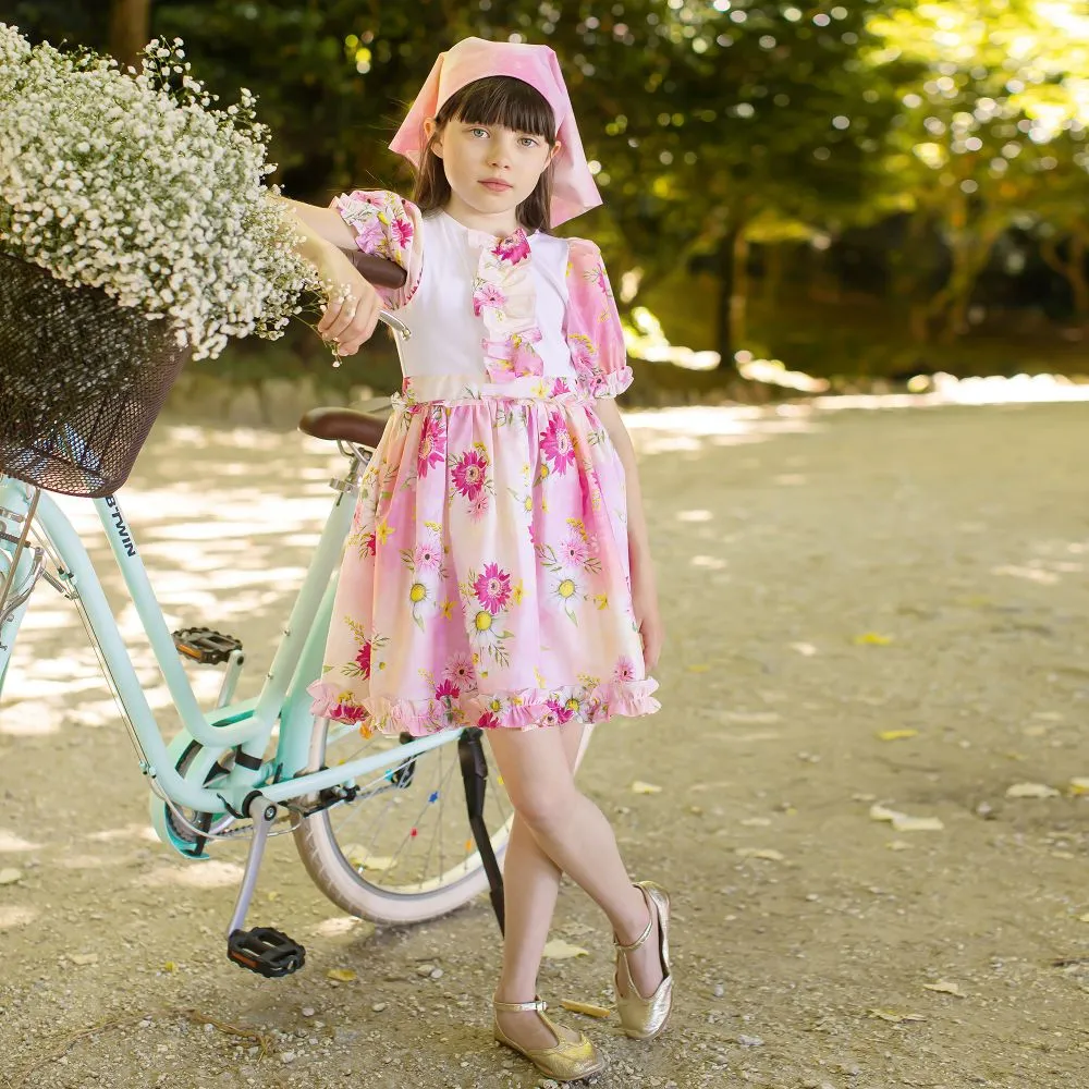 Pink Tie Dye Floral Dress 