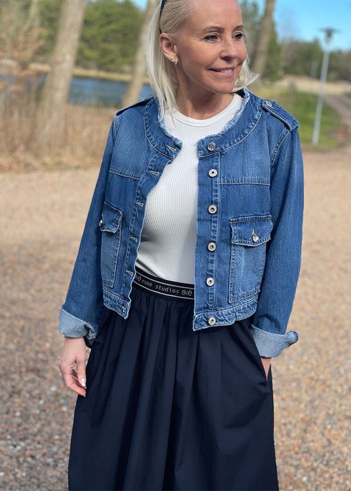 Please Blazer Shortcut - Denimjakke - Blu Denim