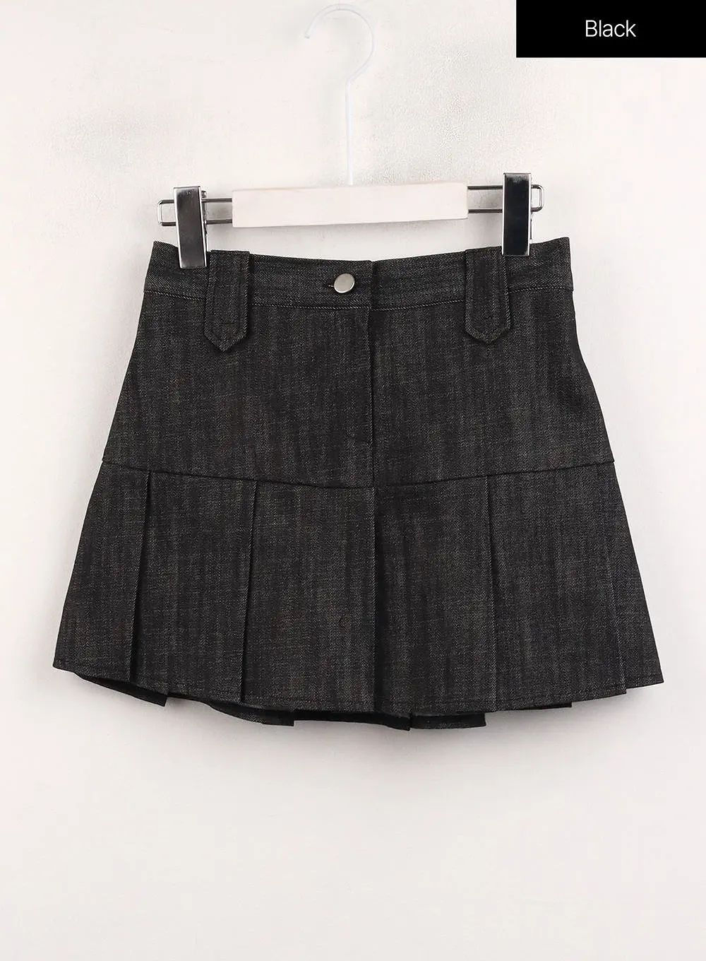 Pleated Denim Mini Skirt CJ415