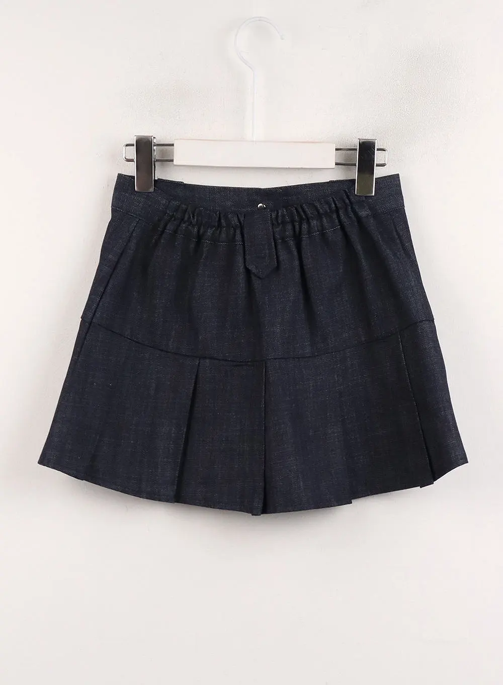 Pleated Denim Mini Skirt CJ415