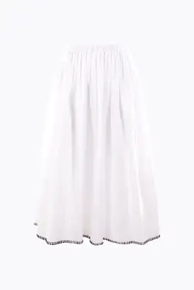 poplin round midi skirt