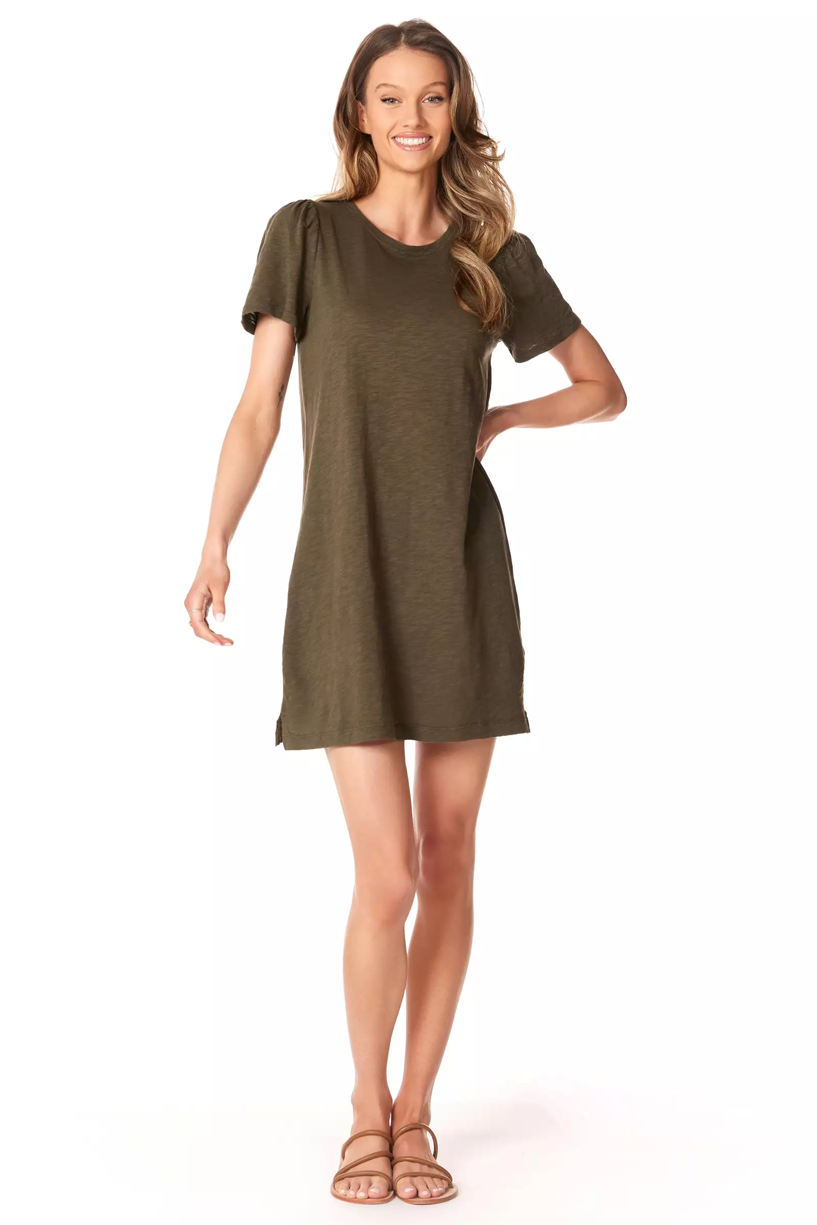 PUFF SLEEVE T-SHIRT DRESS