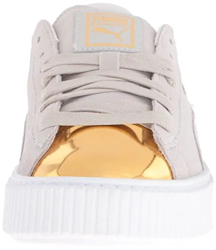 PUMA Women's Suede Platform Gold Fashion Sneaker