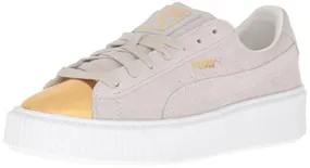 PUMA Women's Suede Platform Gold Fashion Sneaker