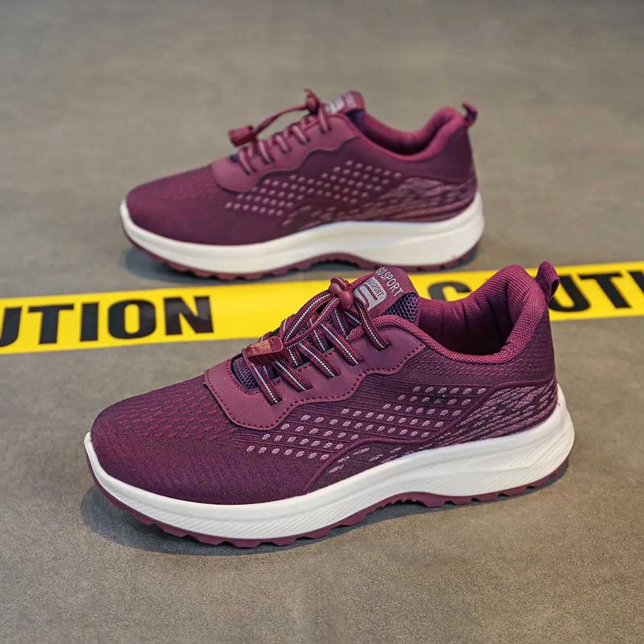 Purple prismatic texture pattern casual shoe sneaker