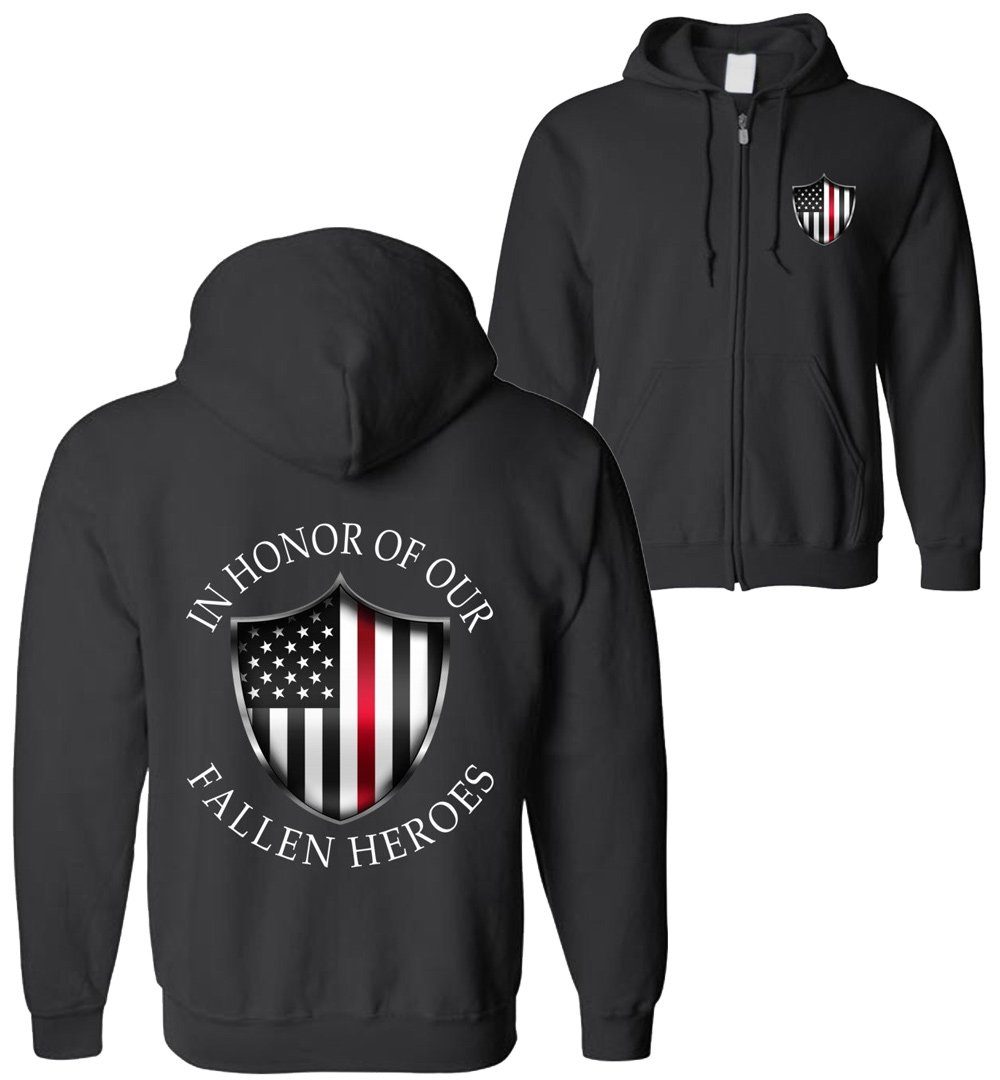 Red Line Hoodie In Honor Of Our Fallen Fireman ZIP-UP Sweatshirt