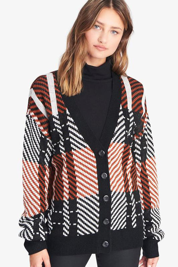 Sanctuary Carnelian Plaid Cardigan