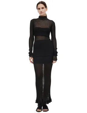 Sheer Turtleneck - Black