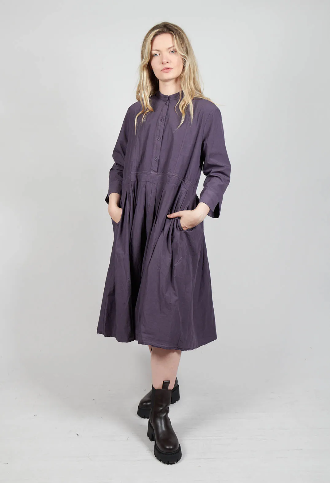 Shirt Dress in Melanzana