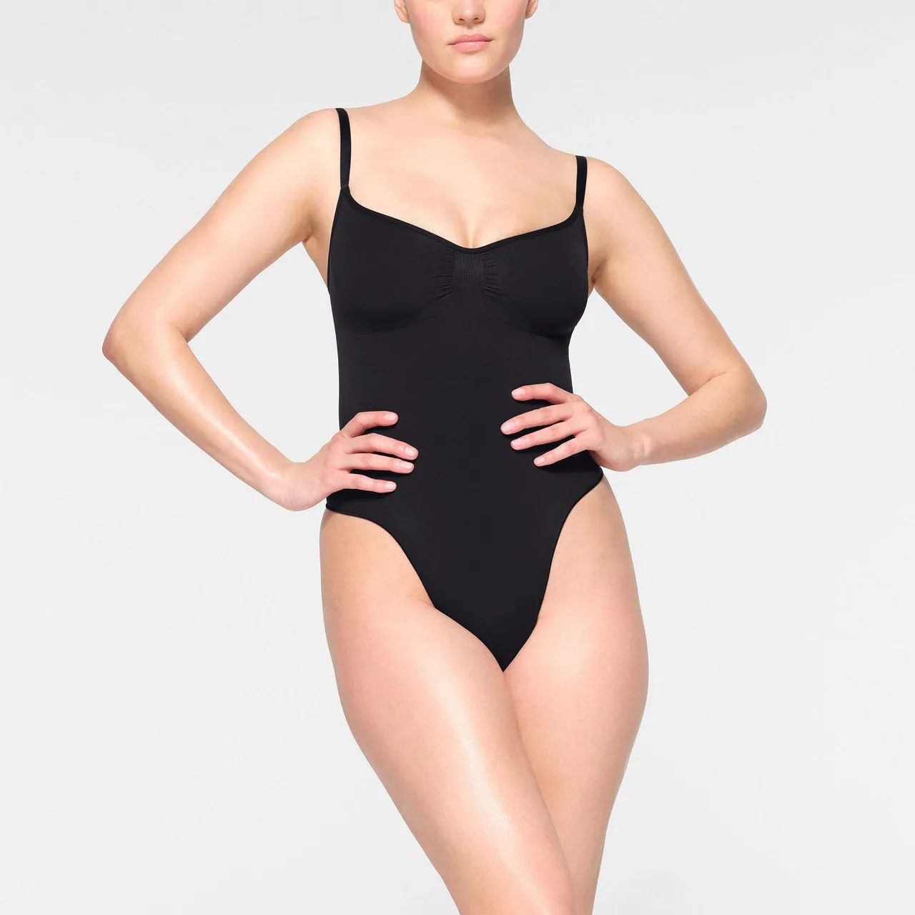 SKIMS SEAMLESS SCULPT Thong Bodysuit Onyx - Black