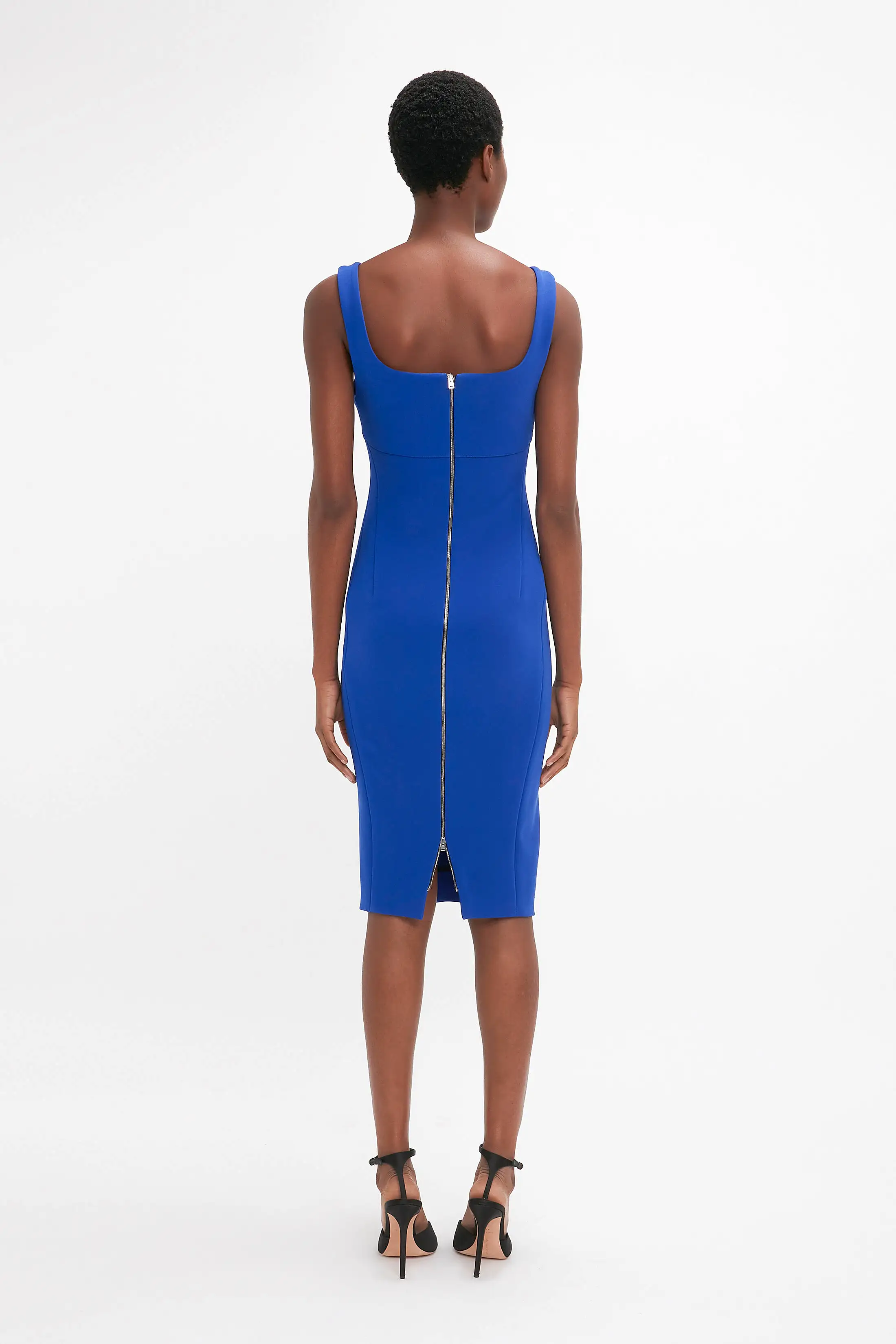 Sleeveless Fitted T-Shirt Dress In Palace Blue