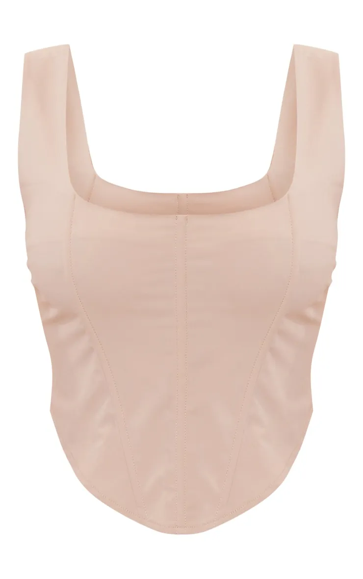 Stone Shell Woven Dip Hem Corset | Co-Ords