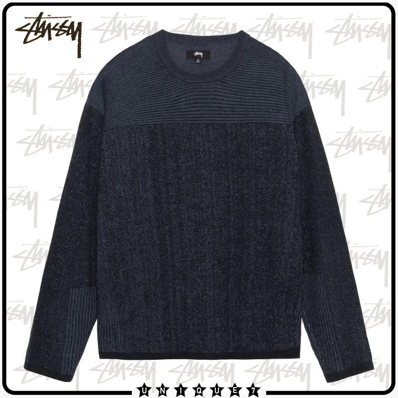 STUSSY  |Stripes Casual Style Unisex Sweat Street Style U-Neck