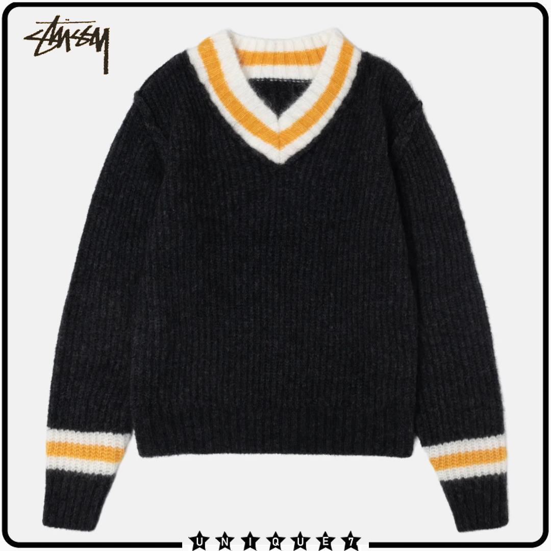 STUSSY  |Stripes Casual Style Unisex Wool Sweat Street Style U-Neck