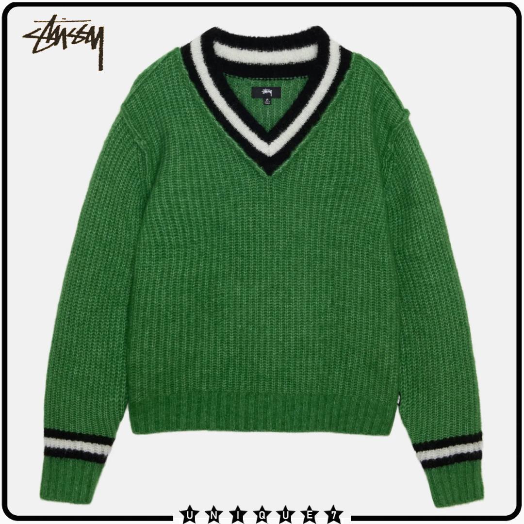 STUSSY  |Stripes Casual Style Unisex Wool Sweat Street Style U-Neck