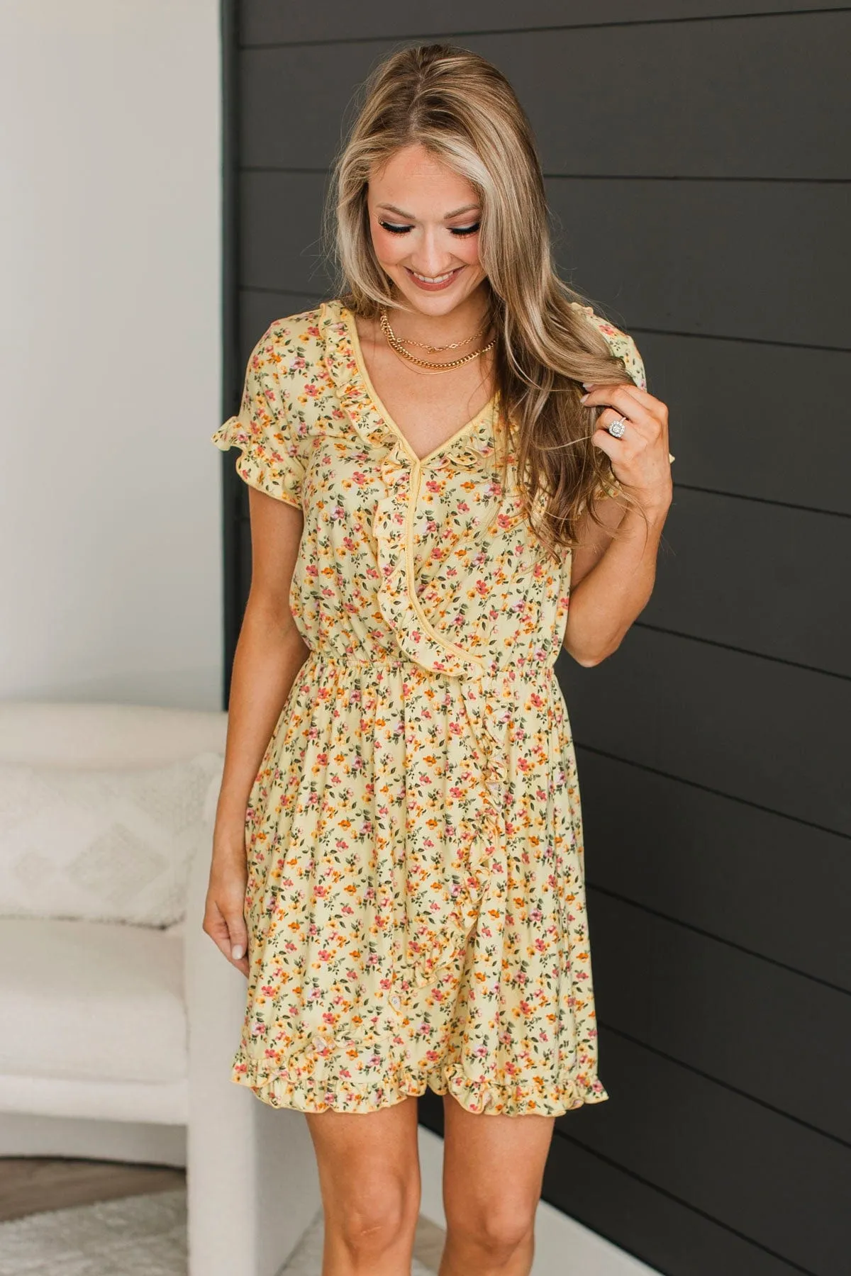 Taking The Leap Floral Dress- Yellow