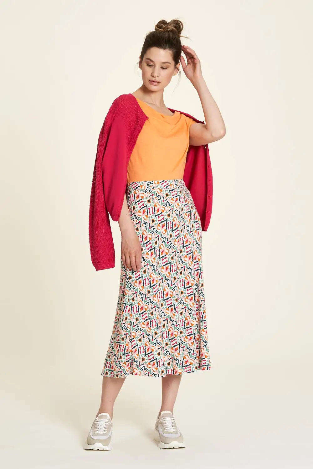 Tranquillo Ikat EcoVero Midi Skirt