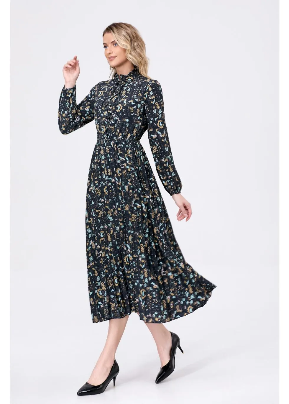 Twilight Blossom Midi Dress