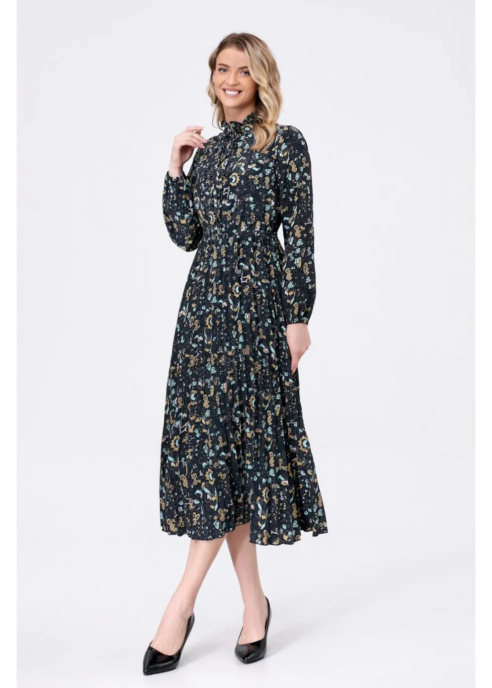 Twilight Blossom Midi Dress