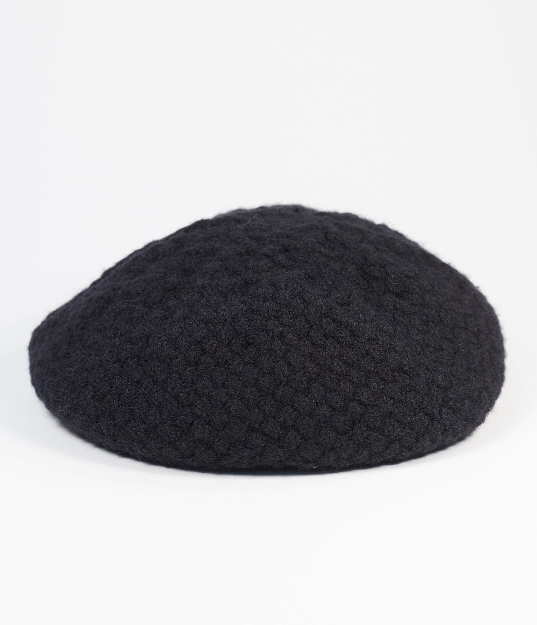 Unique Vintage Black Basketweave Adieu Beret