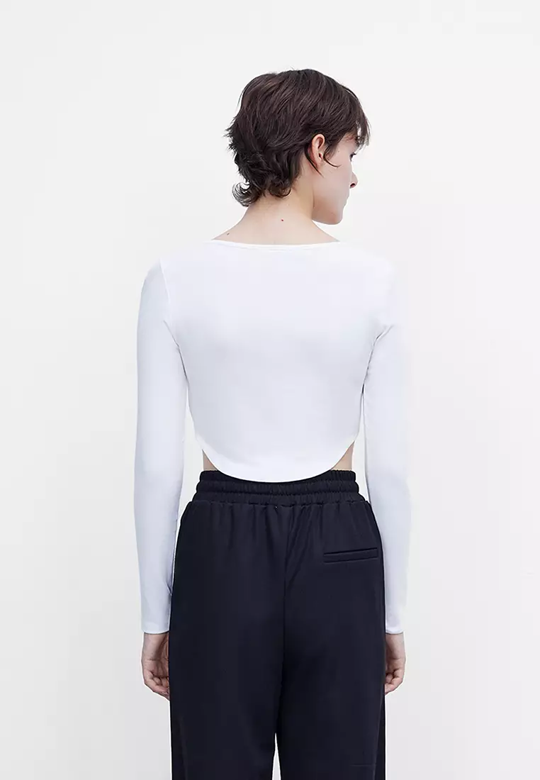 Urban Revivo Corset Long Sleeve Crop Top