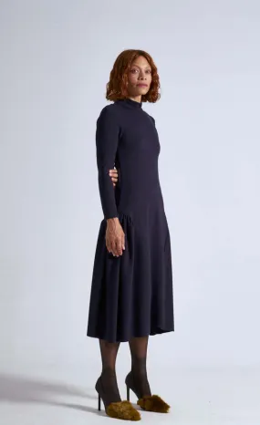 Veronica Turtleneck Dress - Navy