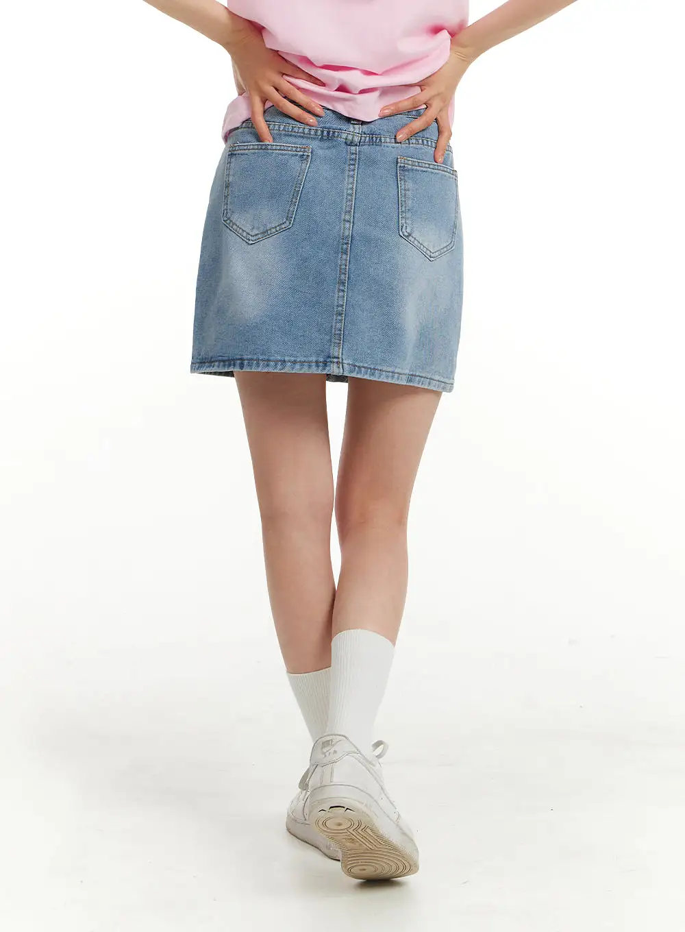 Washed Denim Mini Skirt OM405