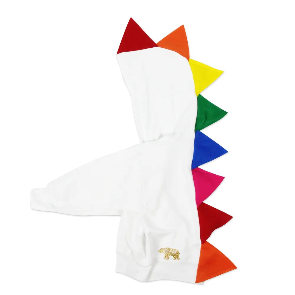 White + Rainbow Spike Hoodie