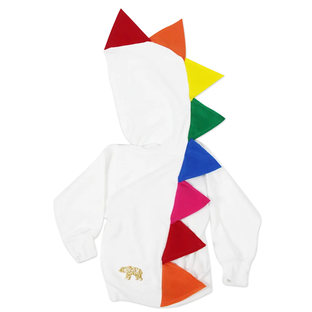 White + Rainbow Spike Hoodie