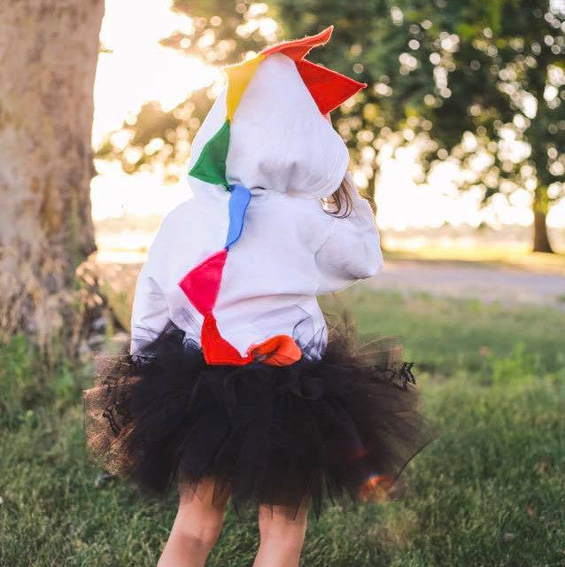 White + Rainbow Spike Hoodie