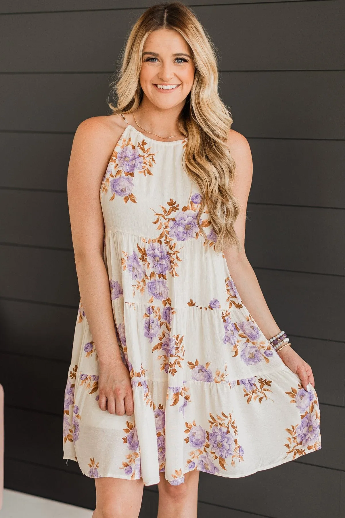 Wondrous Romance Floral Dress- Ivory