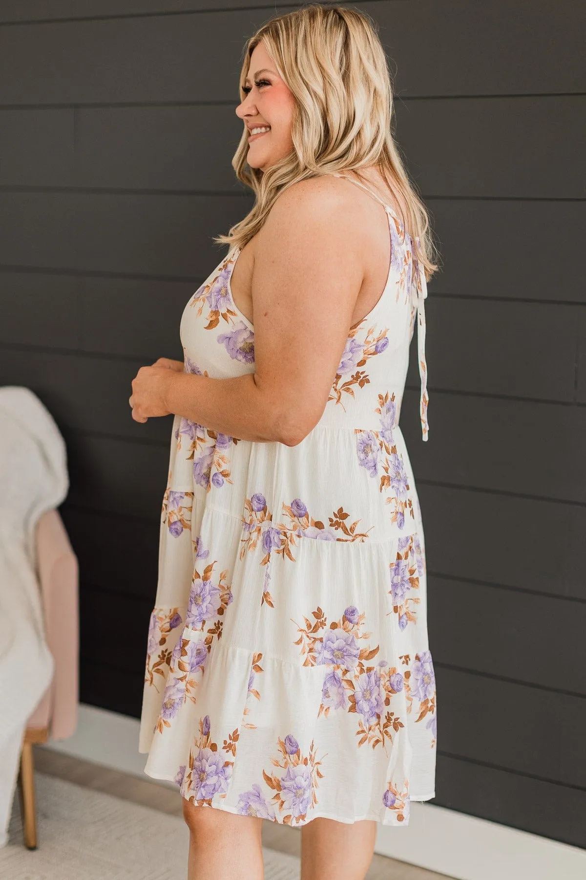 Wondrous Romance Floral Dress- Ivory