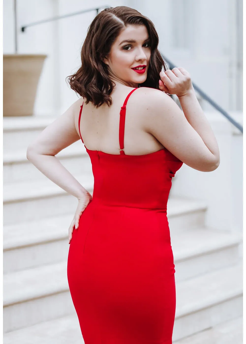 Zoe Vine Rae 50's Pencil Dress Red